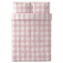 Фото1.Комплект постельного белья EMMIE RUTA 603.800.64 светло-розовый/белый 200*200/50*60 IKEA
